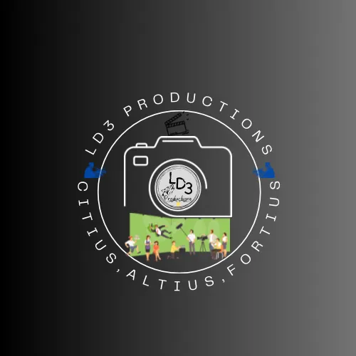 LD3 Productions circular camera badge with camera and community imagery